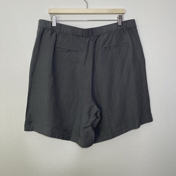 NEW J. Jill Linen Blend Shorts Size 18 Gray Chino Elastic Waist Pockets Casual - Picture 10 of 10